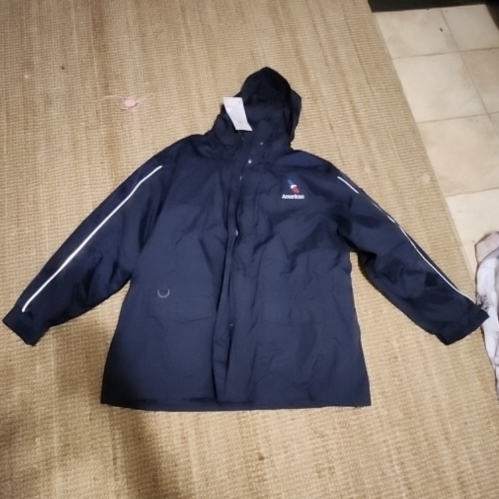 American Airlines Wearguard 3M Thinsulate Hooded Rain Jacket 2XL Dual Layer-NWT!